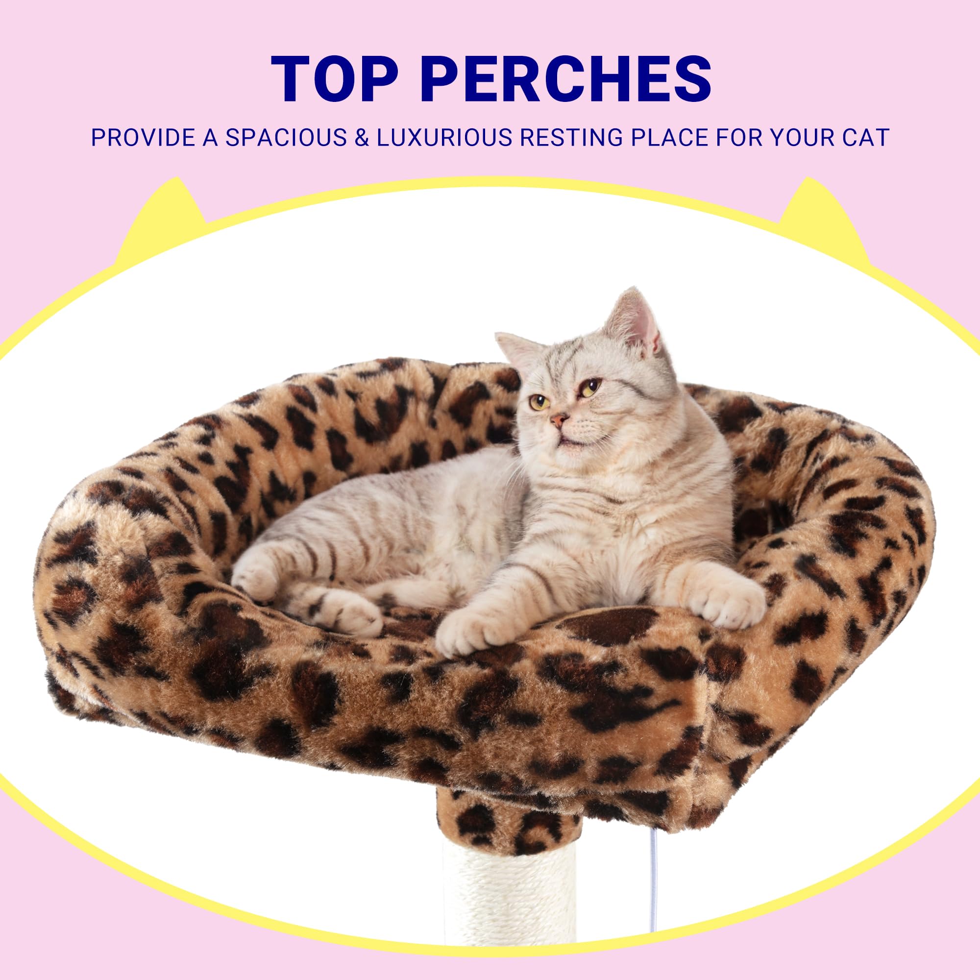 Allewie plush condo with sisal posts offering a cozy retreat and scratching outlet.
