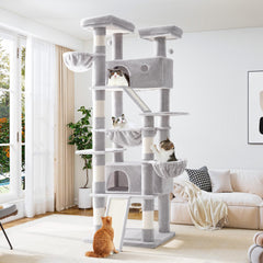 Allewie 81-inch cat tree with a stable base for big cats and secure play.