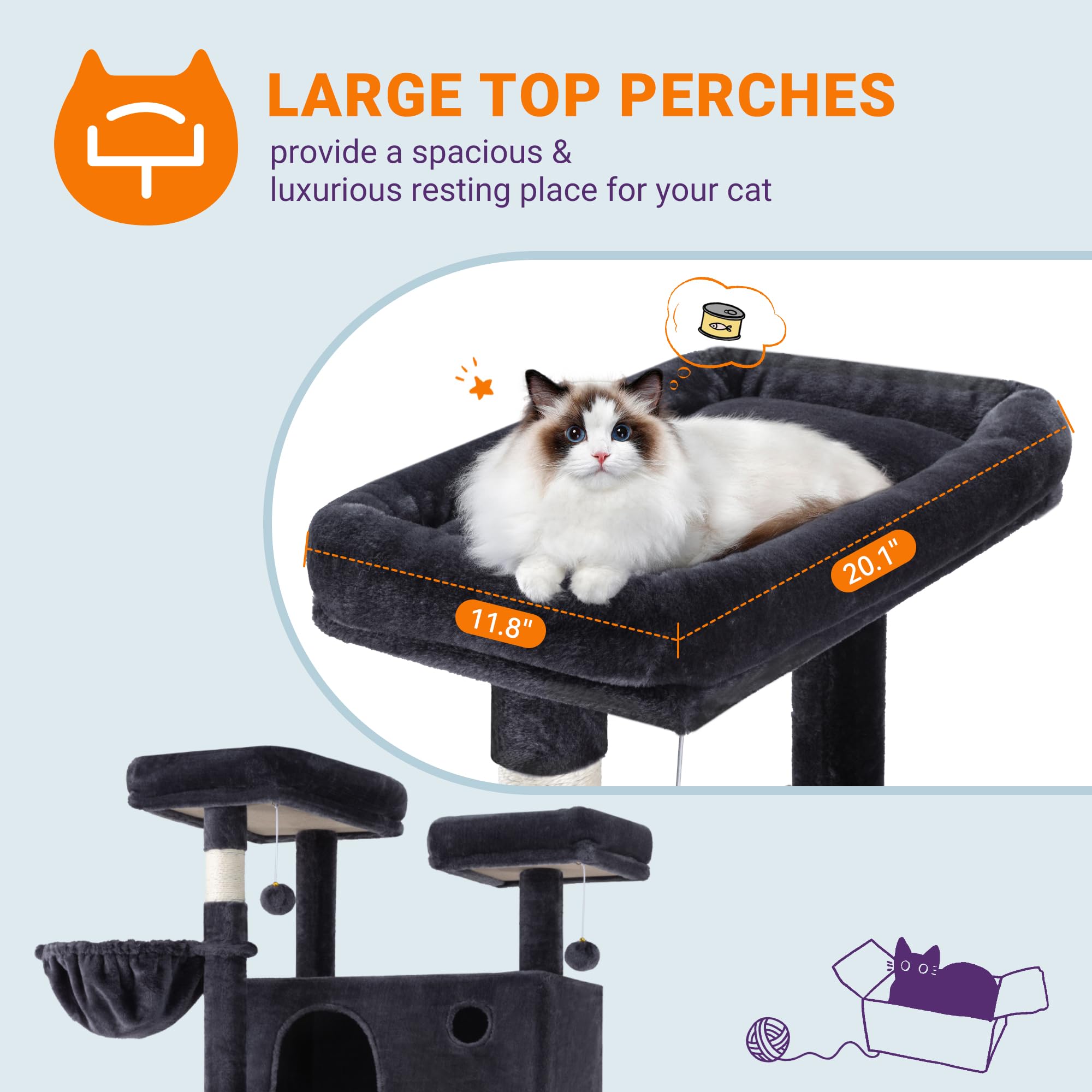 Allewie cat tree condos offer cozy retreat and privacy for cats.