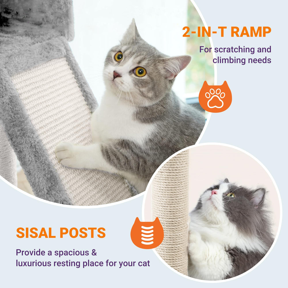 Allewie easy-assembly cat tree with tools included for quick setup.
