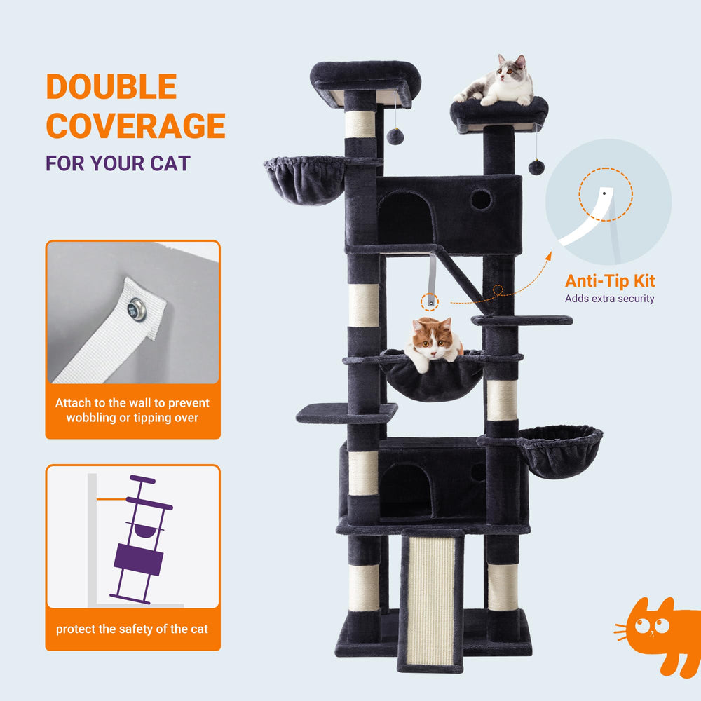 Allewie wide base adds stability for active big cats.