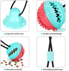 ALLRIER suction cup dog toy fixed on a smooth surface during play