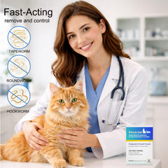 Cat taking Alltripal dewormer by mouth for smooth administration.