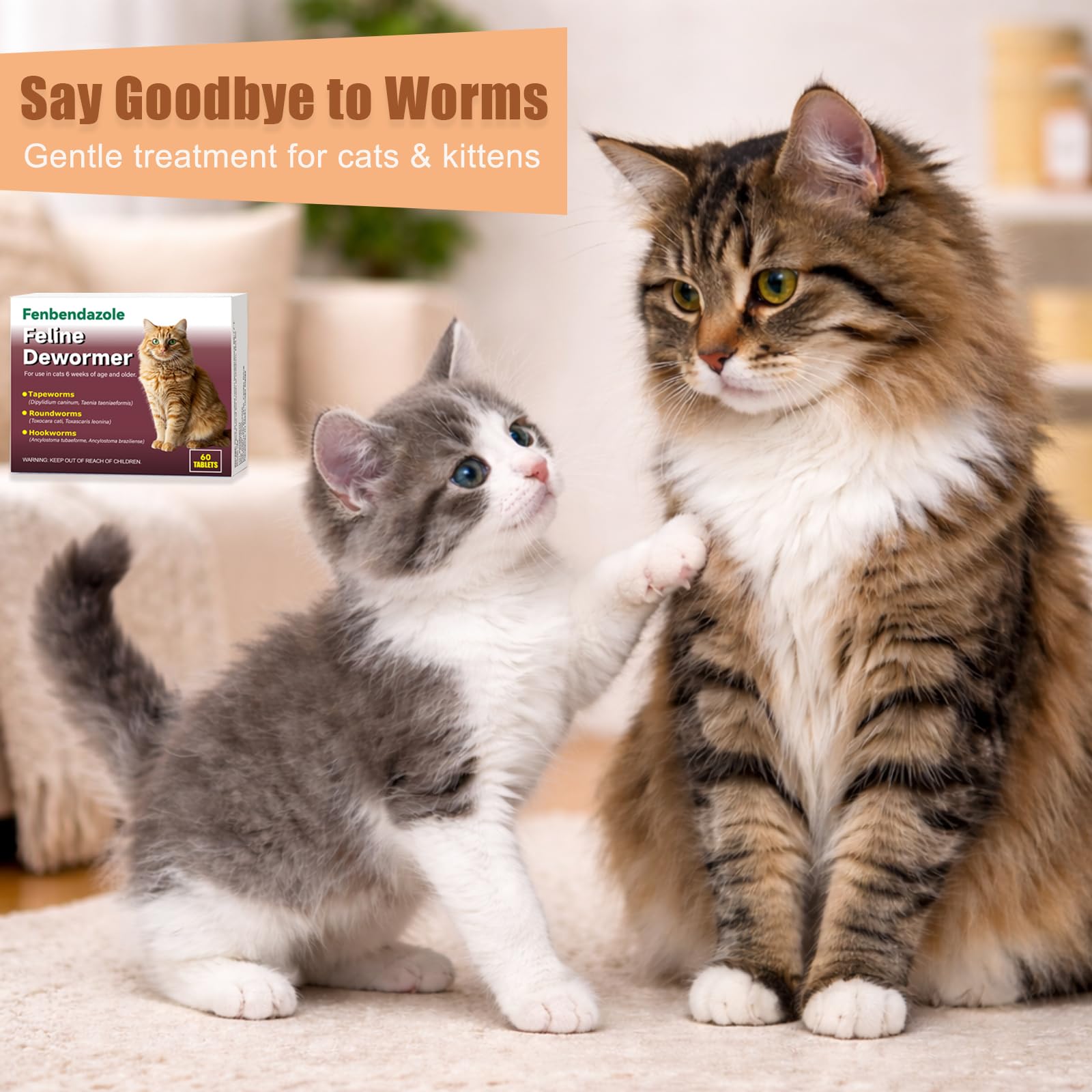 Alltripal dewormer suitable for kittens and adult cats in multi-cat homes.