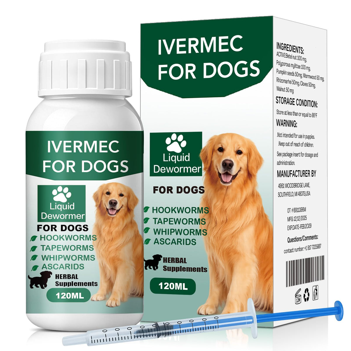 Alltripal Lvermect dewormer bottle for dogs enabling easy at-home dosing.