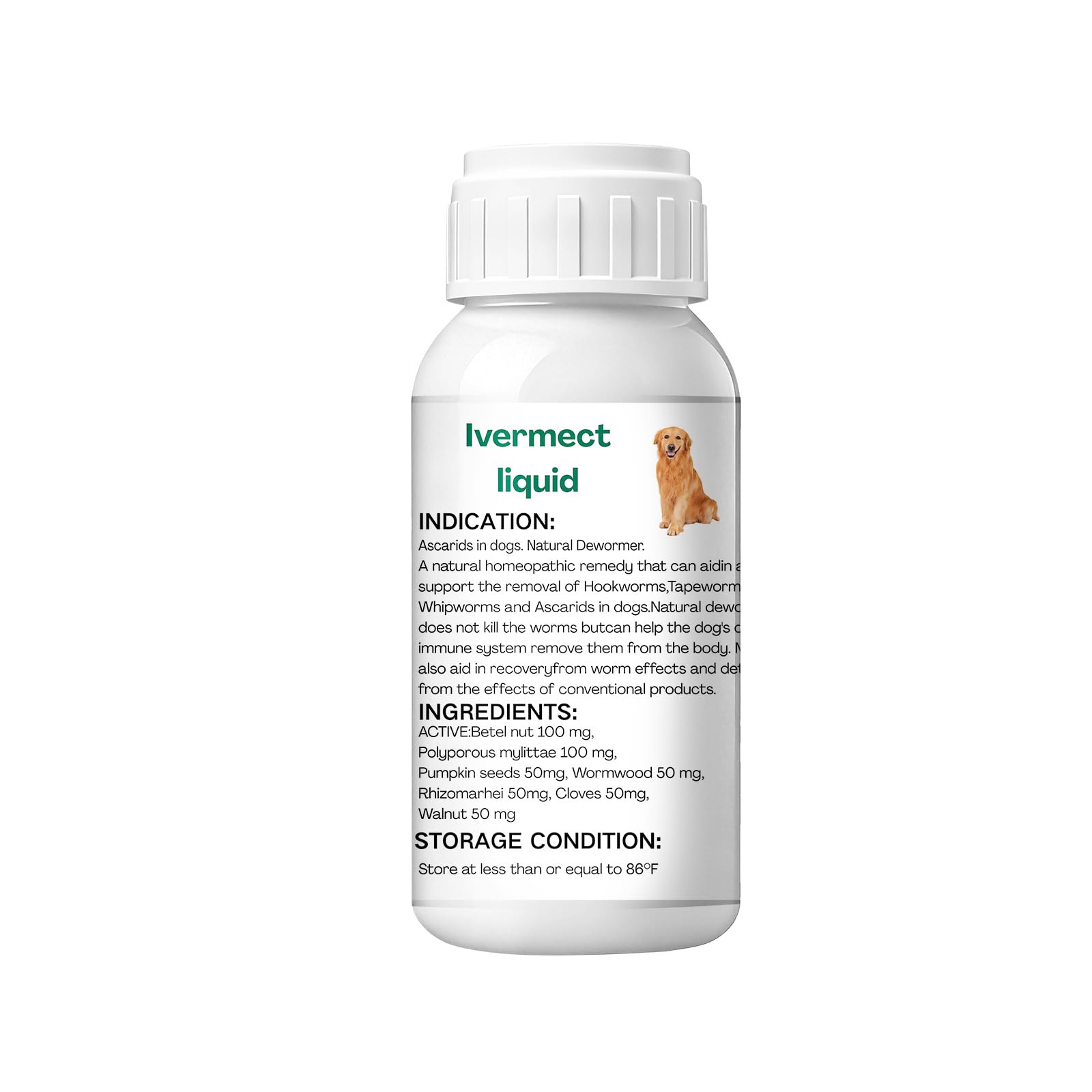 Close-up image of Alltripal Lvermect bottle seal and label.