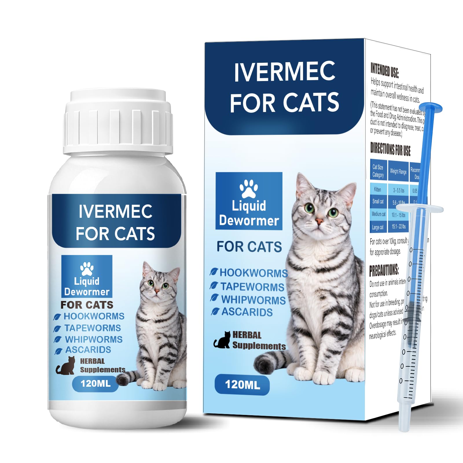 Alltripal Lvermect dewormer liquid for cats bottle—supports at-home deworming and digestive balance.
