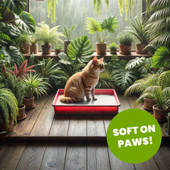 Almo Nature Compostable Eco-Friendly Litter; 100% vegetable fibers, additives-free and sustainable.