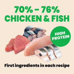 Almo Nature HQS Natural Cat Pack Chicken Shrimp can, entices picky eaters with flavorful broth