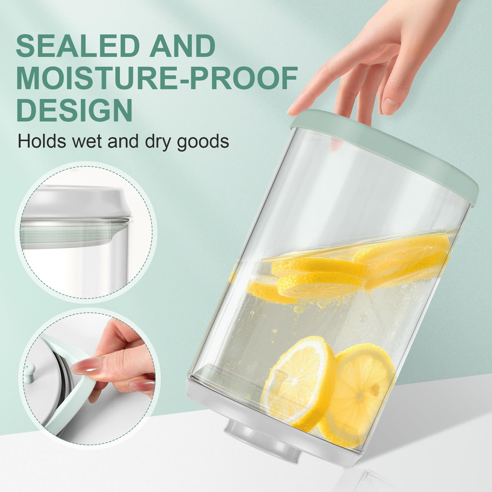 Aloxina 2qt storage jar keeps snacks organized on the counter.