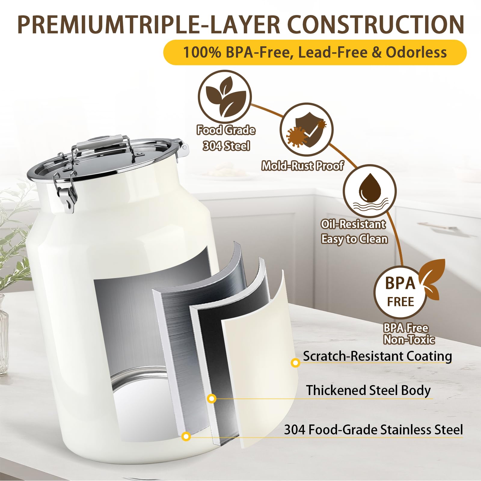 Aloxina 45 lb container with clamps and handles demonstrates secure lid operation