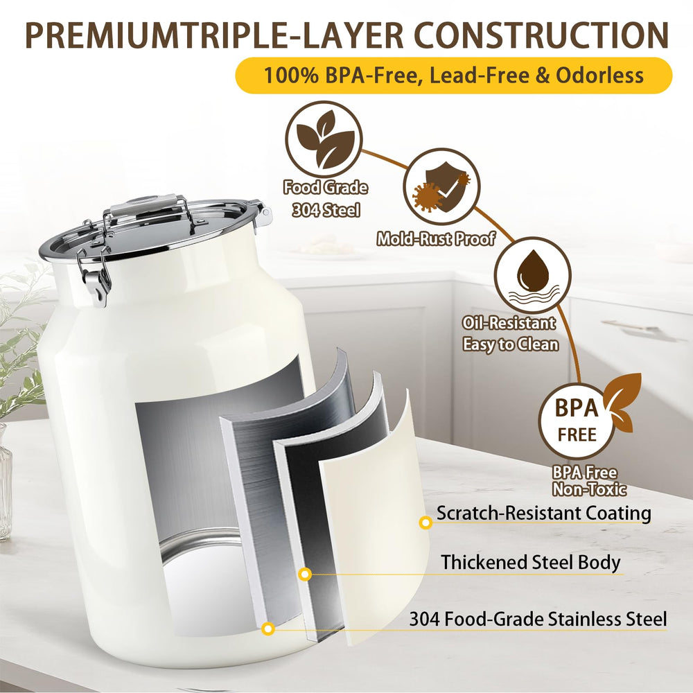 Aloxina 45 lb container with clamps and handles demonstrates secure lid operation