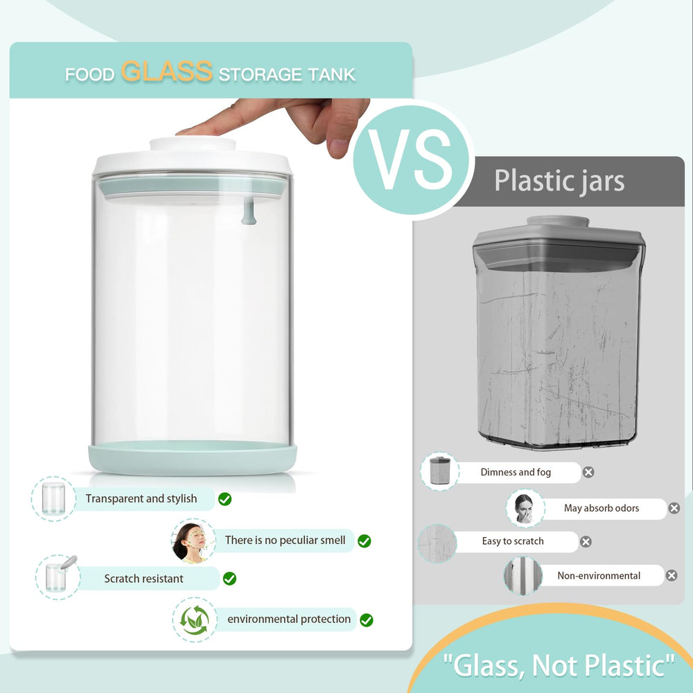 Aloxina glass jar with wide mouth for easy scooping and pouring.