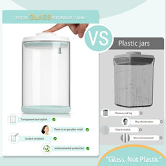 Aloxina glass jar with wide mouth for easy scooping and pouring.