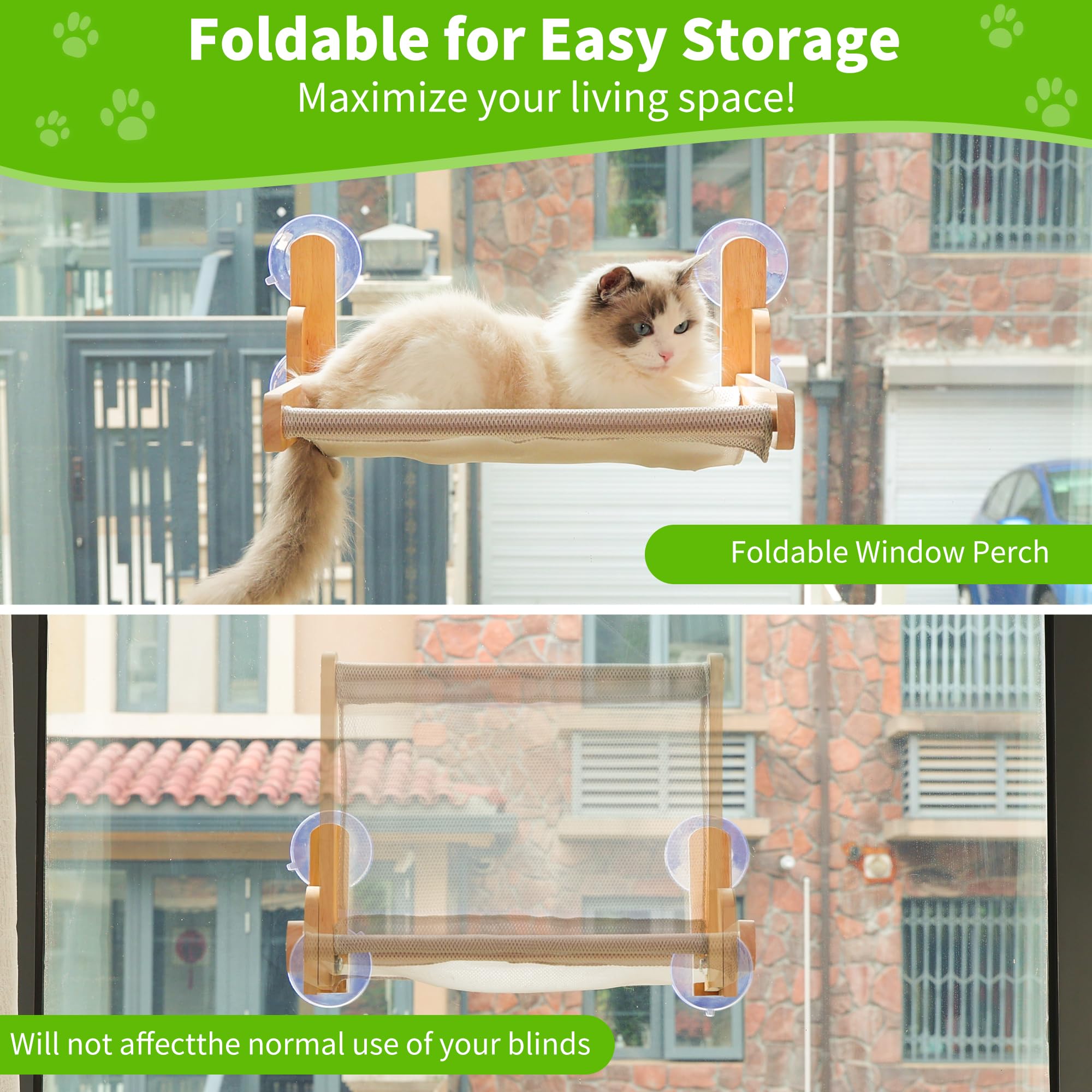 Large-cat support up to 50 lbs with a sturdy wooden frame