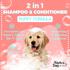 Alpha Dog Series 2-in-1 puppy shampoo and conditioner bottle