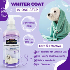 Aloe Vera and fruit extracts panel on Alpha Dog Series bottle for soothing care