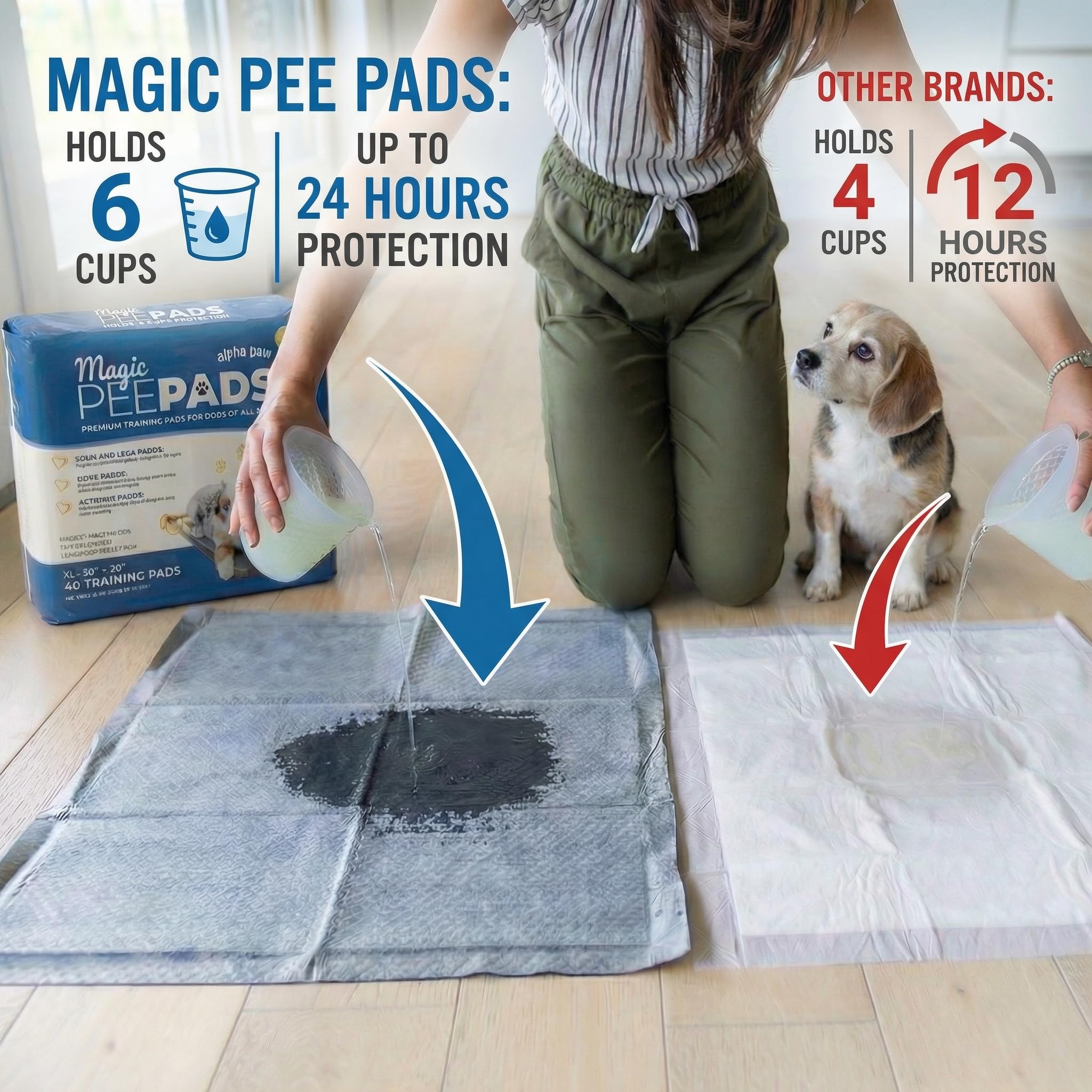 Alpha Paw pad includes a charcoal layer to help reduce odors.