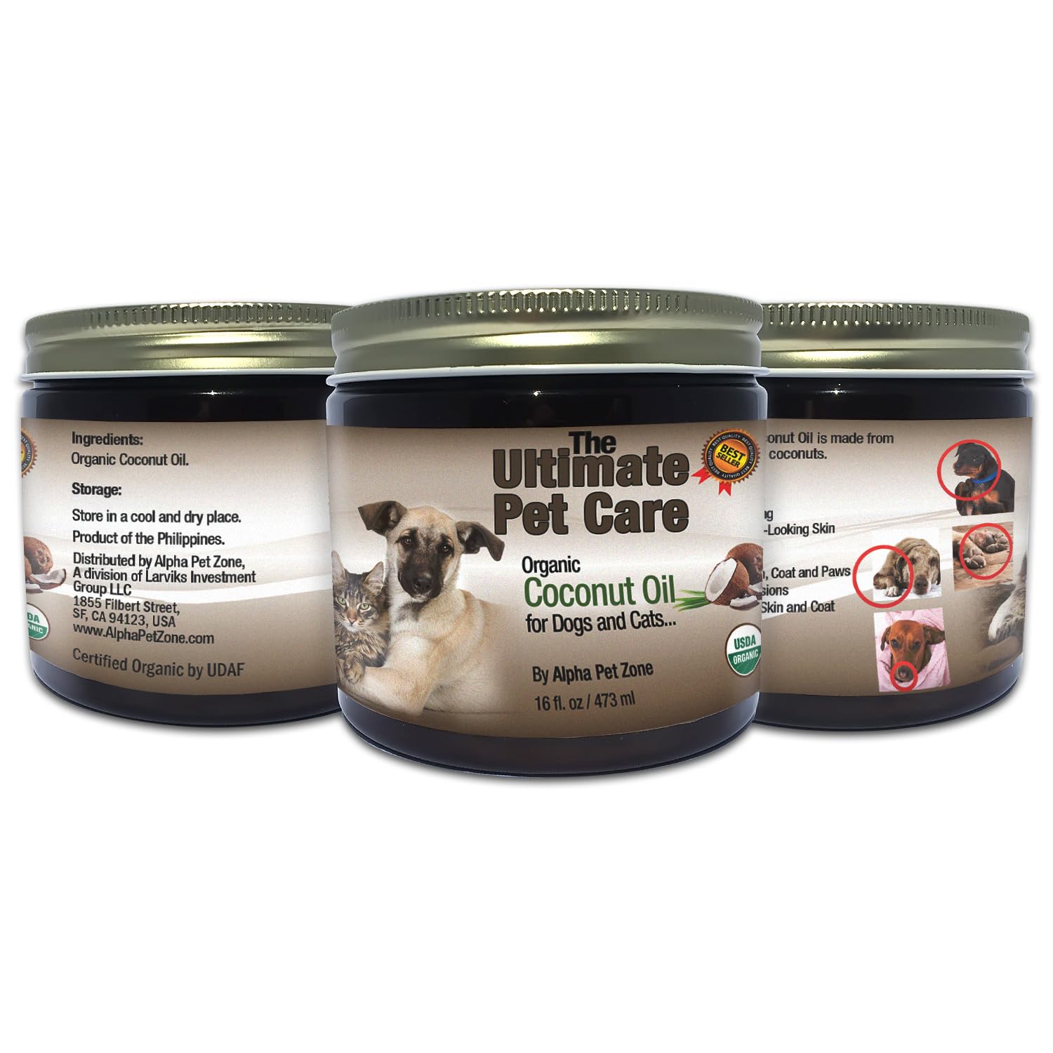 ALPHA PET ZONE coconut oil vegan nourishment, safe to eat as a treat.