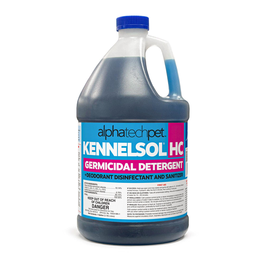 Alpha Tech Pet KennelSol HC bottle for easy no-rinse kennel cleaning