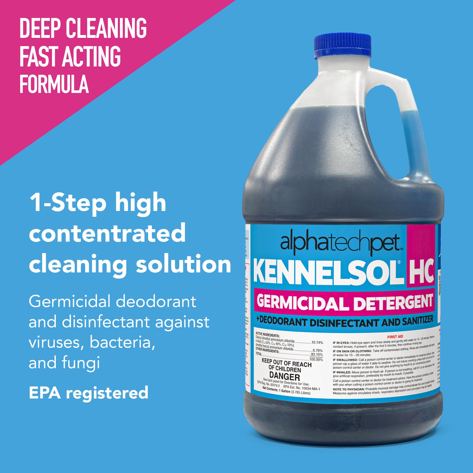 KennelSol HC used on kennel surface to remove grime safely