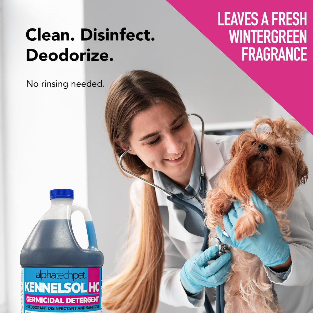 Veterinarian-approved KennelSol HC for veterinary and kennel settings