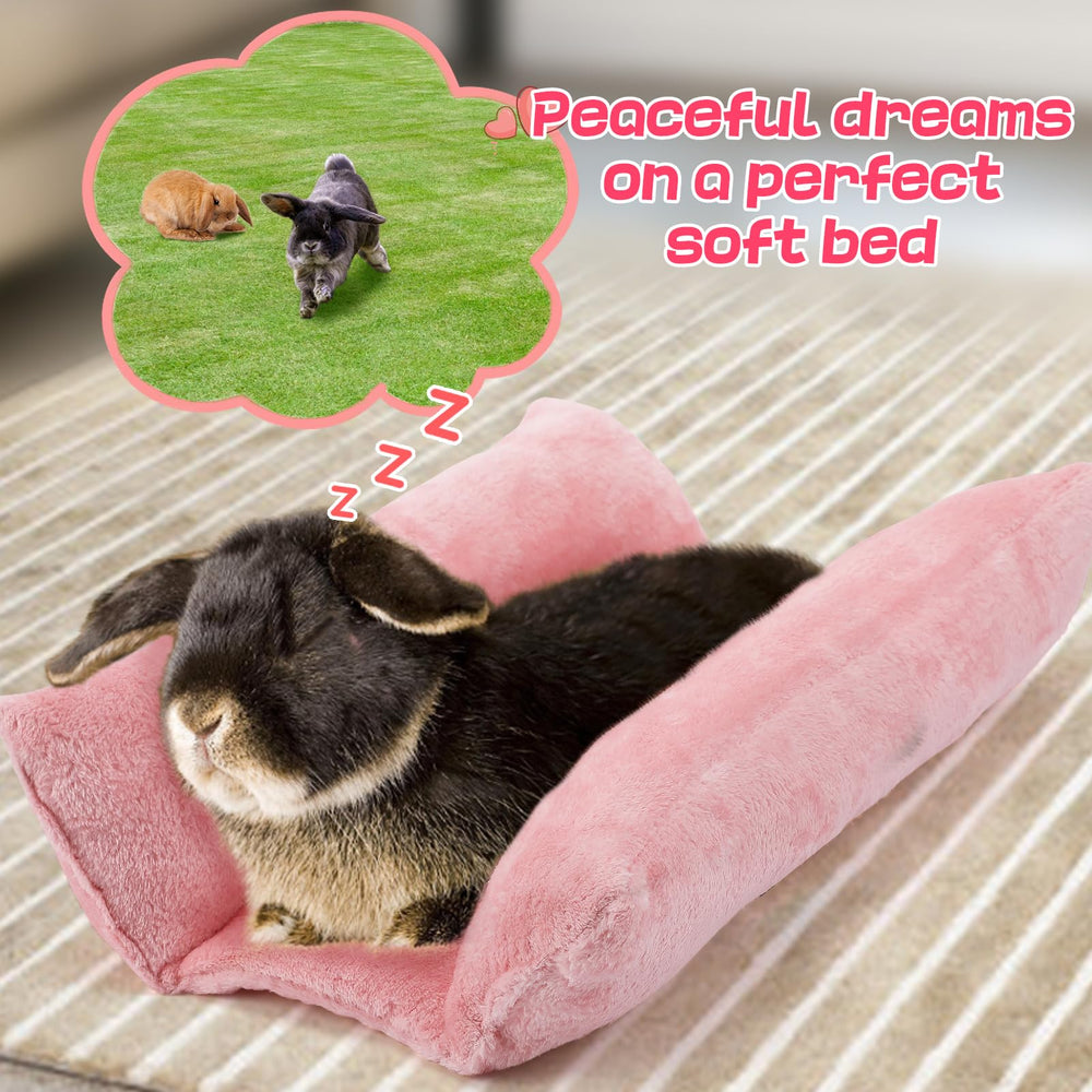 Alphatool pink bed showcases cotton-filled pillow area for cushioned support.