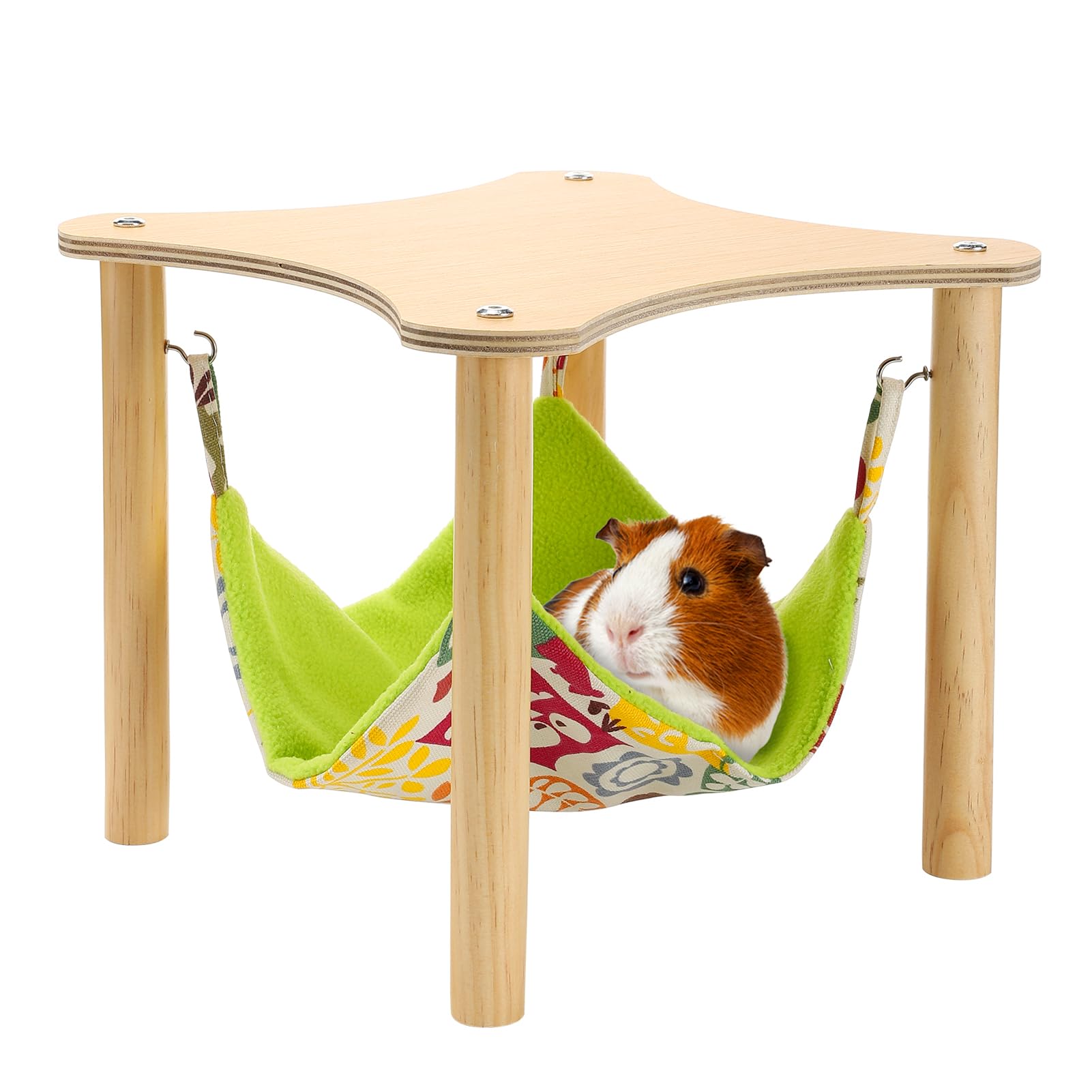 Alphatool guinea pigs hammock with wooden stand for a cozy hideaway