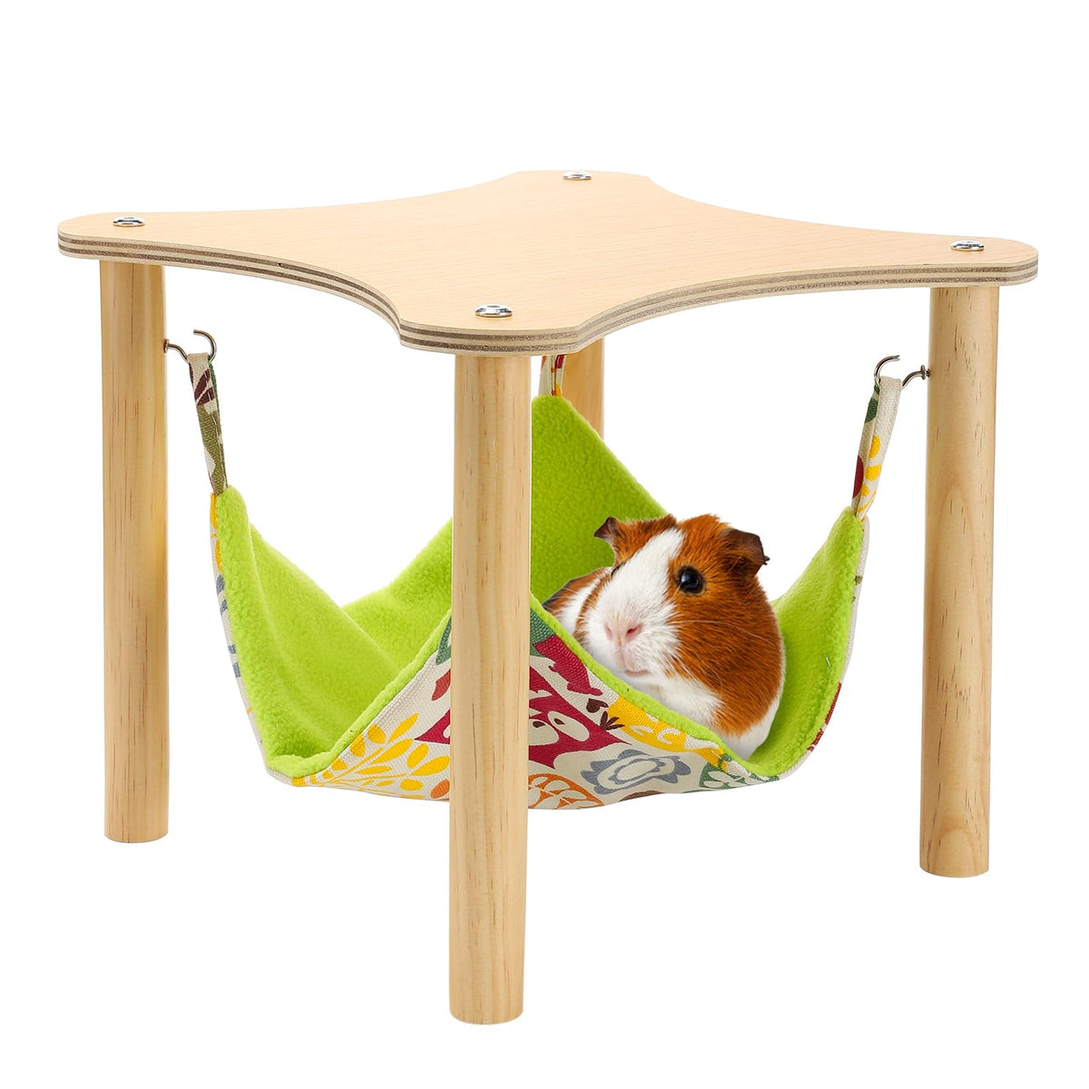 Alphatool guinea pigs hammock with wooden stand for a cozy hideaway