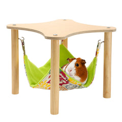 Alphatool guinea pigs hammock with wooden stand for a cozy hideaway