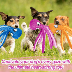 Alphatool squeaky blue octopus dog toy for engaging play