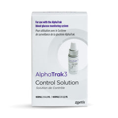 AlphaTrak 3 control solution bottle front view for quick meter accuracy check.