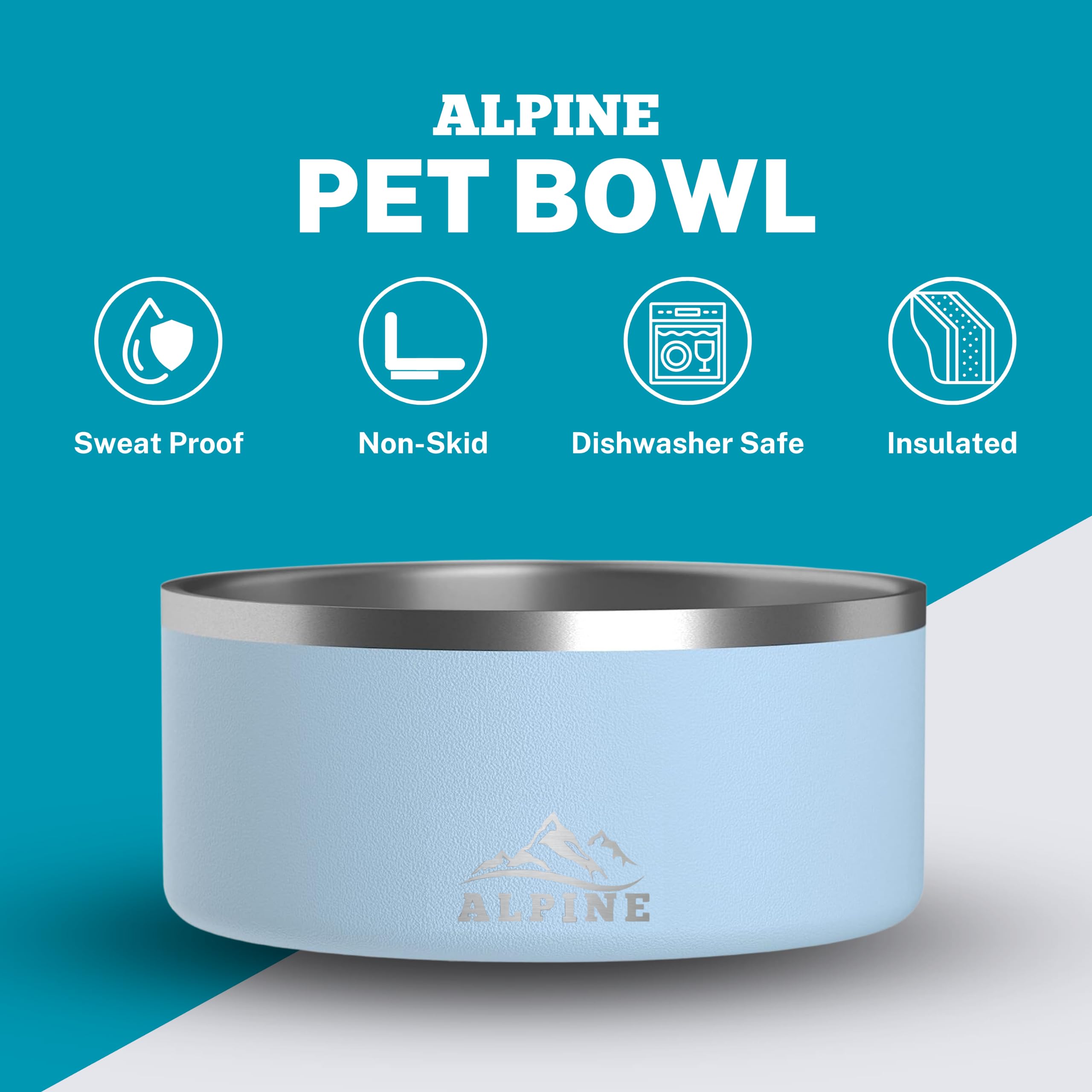 ALPINE non-slip bottom dog bowls ensure stable feeding and less mess