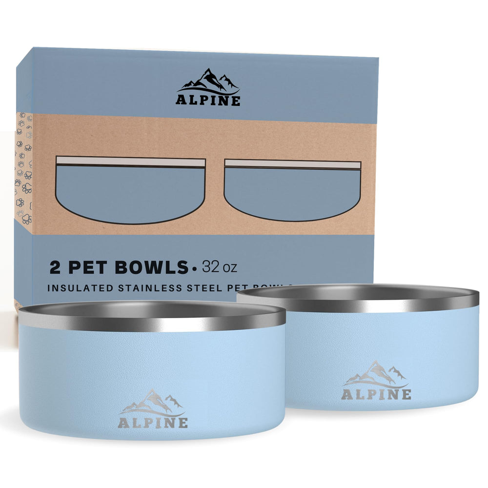 ALPINE set of two stainless steel dog bowls for durable daily meals