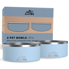 ALPINE set of two stainless steel dog bowls for durable daily meals