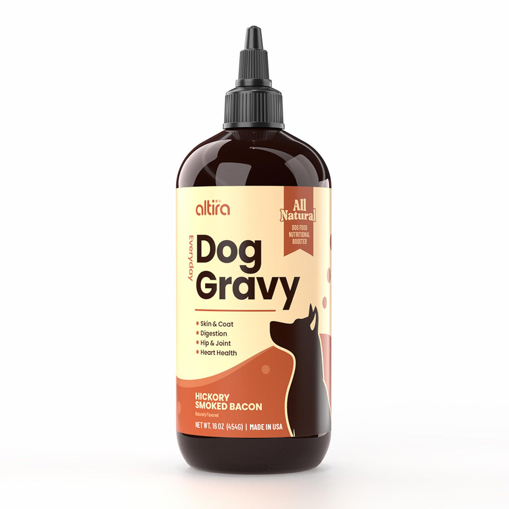 Altira Everyday Dog Gravy bacon bone broth visual enhances flavor and hydration.