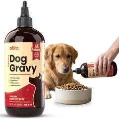 Altira Everyday Dog Gravy bottle pour shows easy topping for kibble.