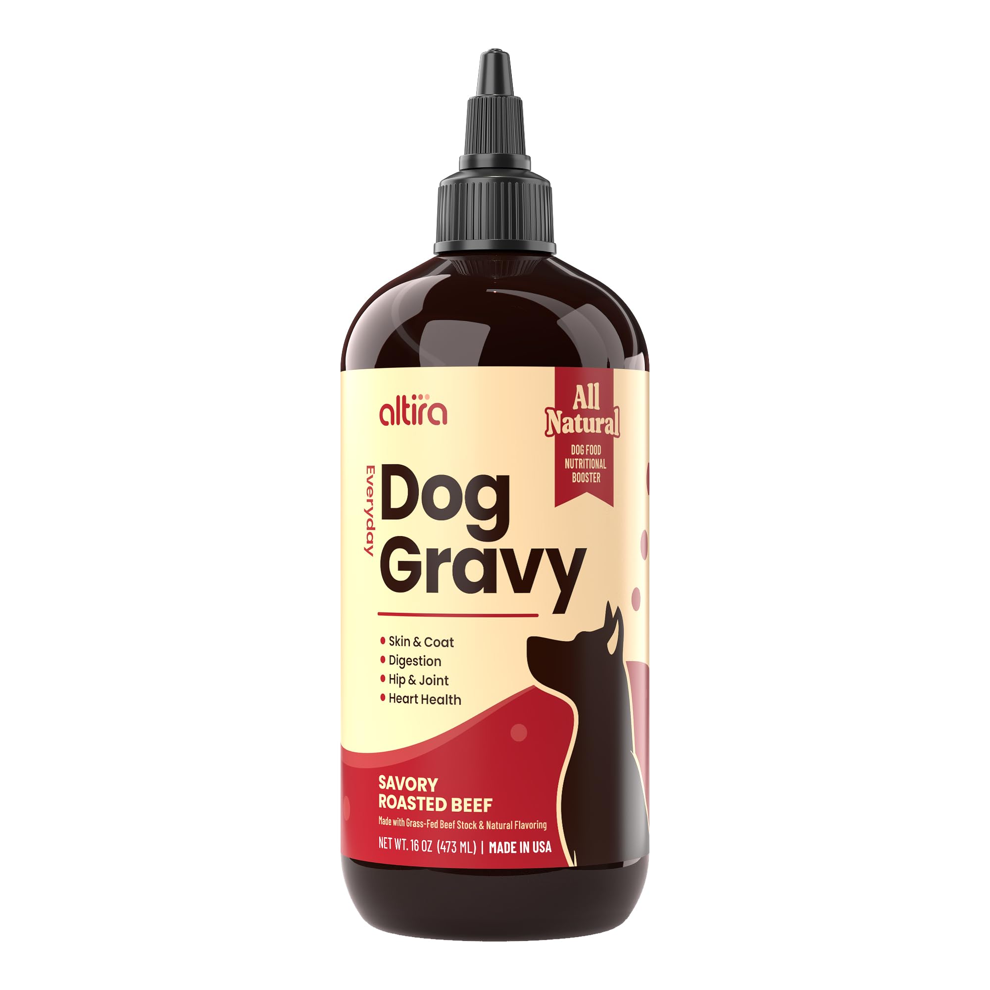 Altira Everyday Dog Gravy taurine closeup indicates heart health ingredients.