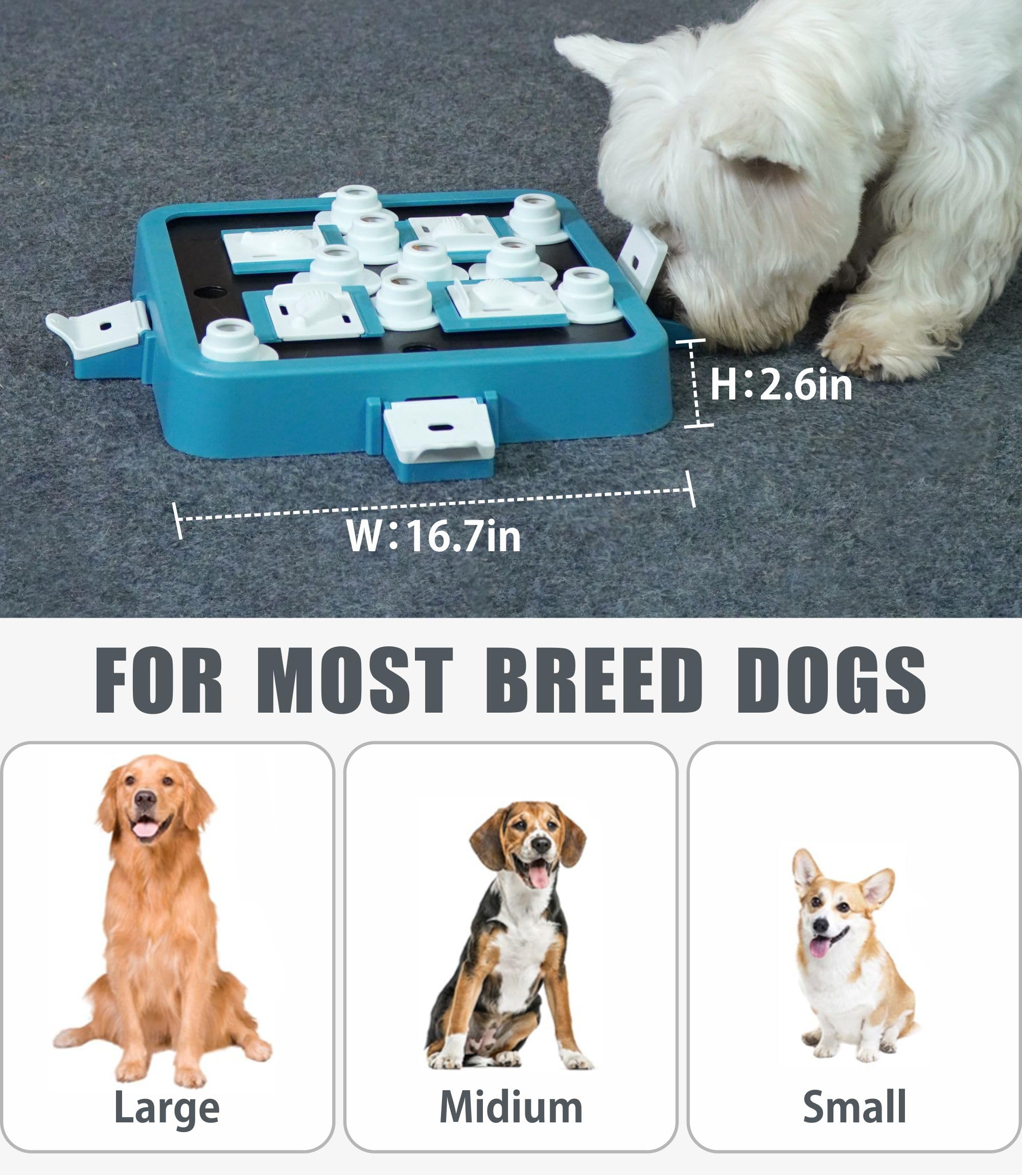 Aluckmao dog puzzle toy green feed-slot supports interactive mealtime.