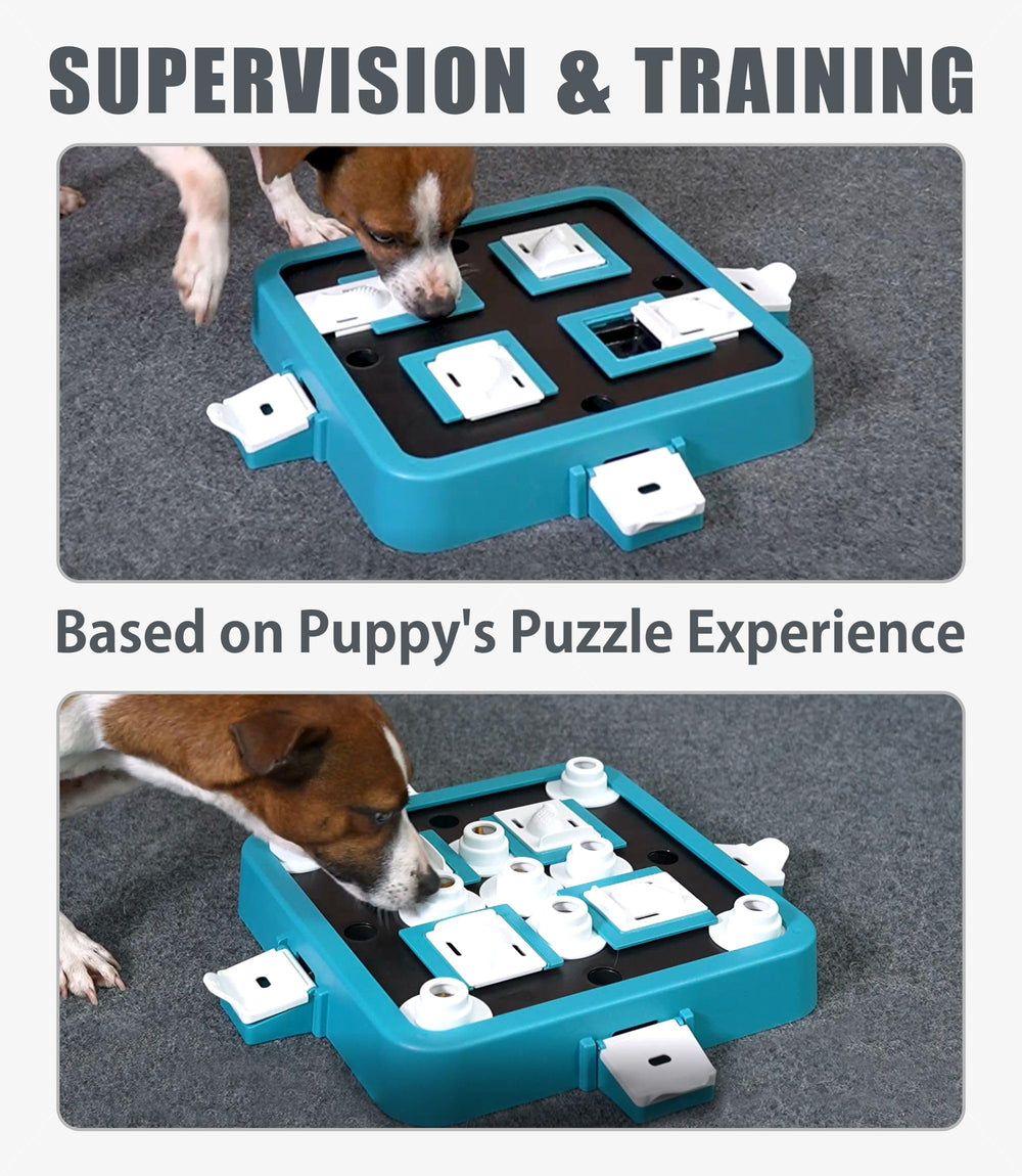 Aluckmao dog puzzle toy green mealtime enrichment promotes focus.