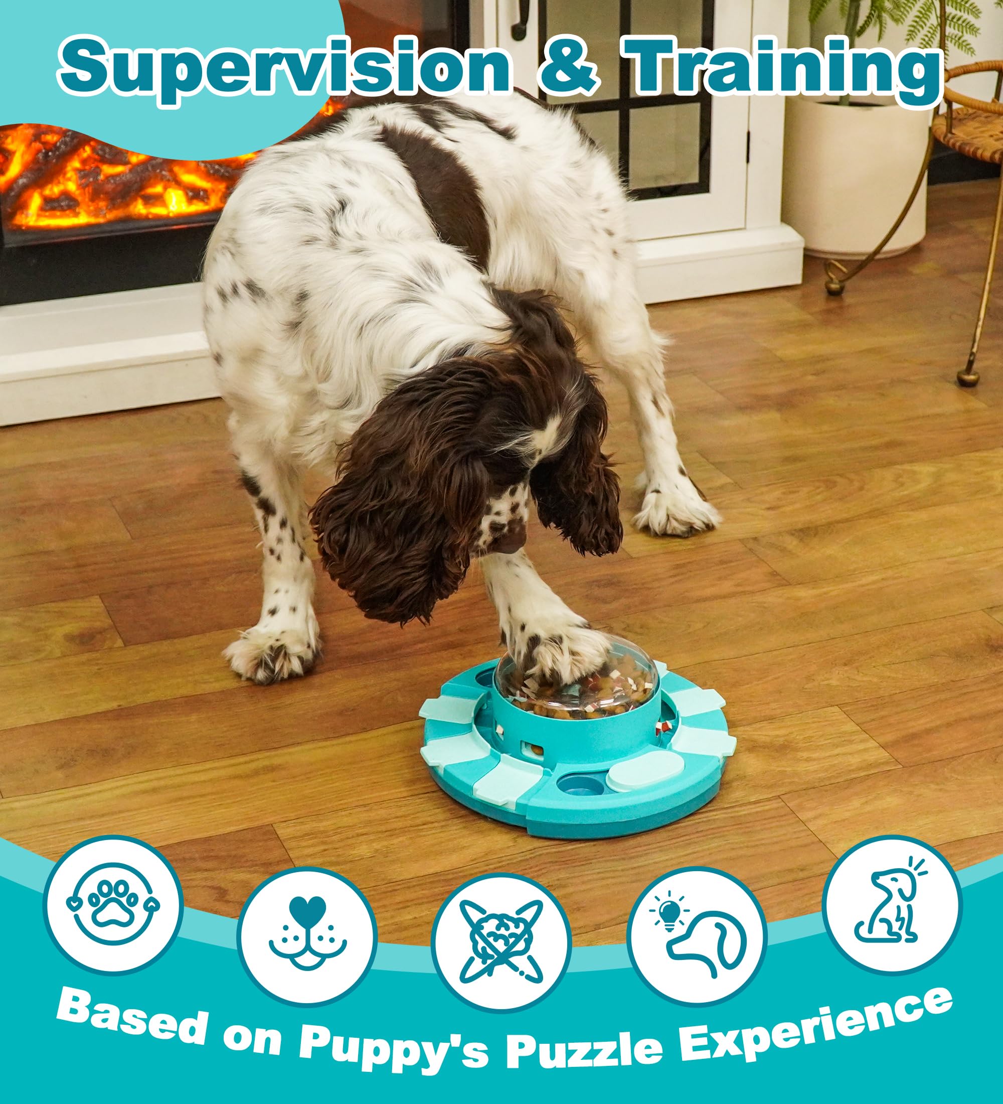 Aluckmao dog treat feeder durable base supports playful sessions.