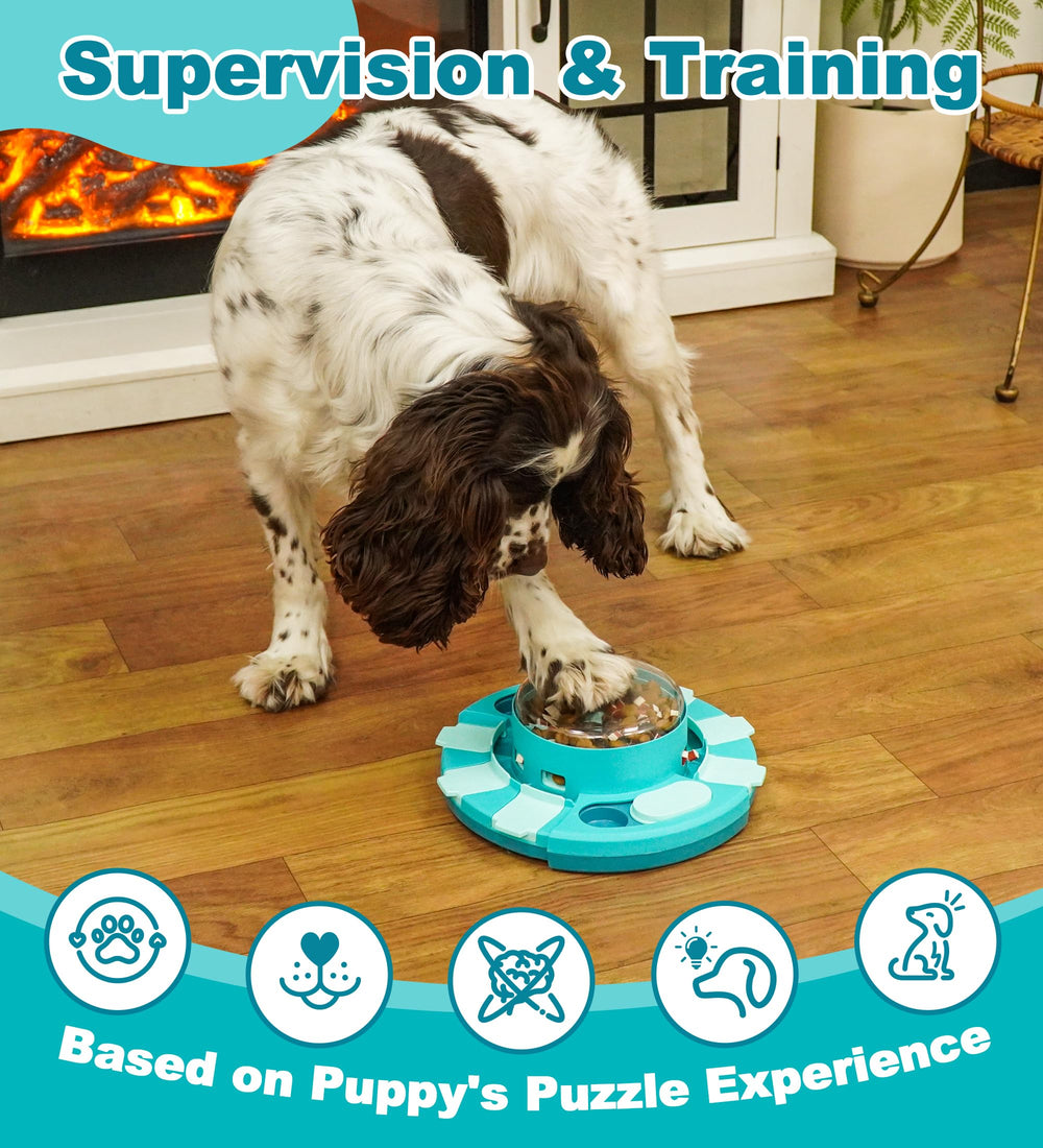 Aluckmao dog treat feeder durable base supports playful sessions.