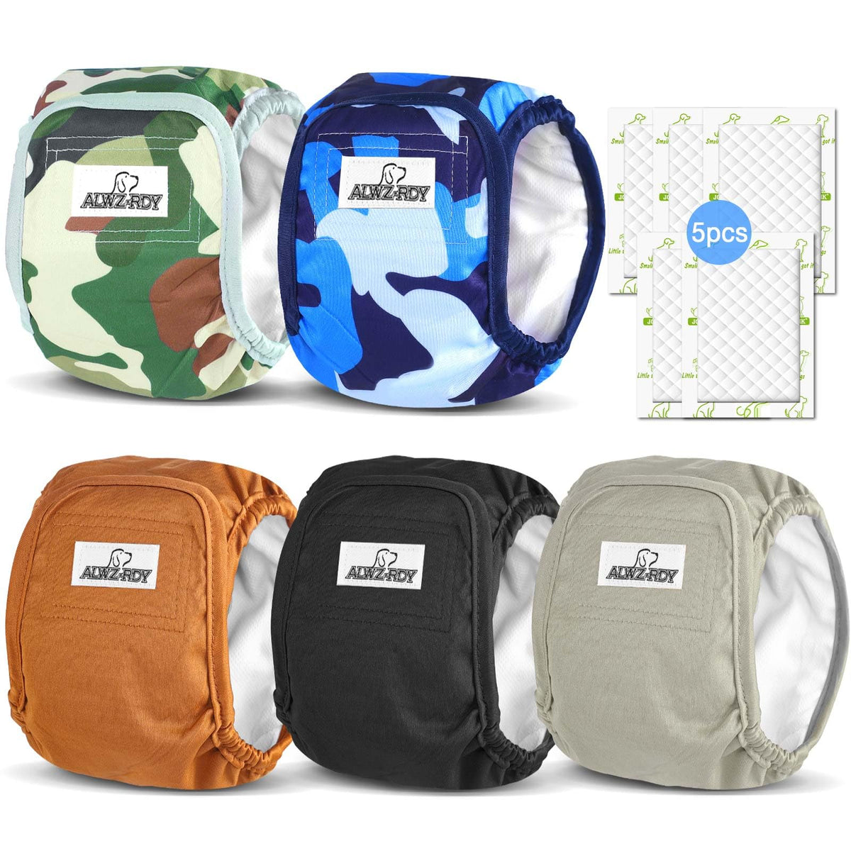 ALWZ-RDY belly band for male dogs with washable design for reuse.