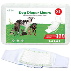 ALWZ-RDY dog diaper liners pack, 130-count, for quick, clean changes.