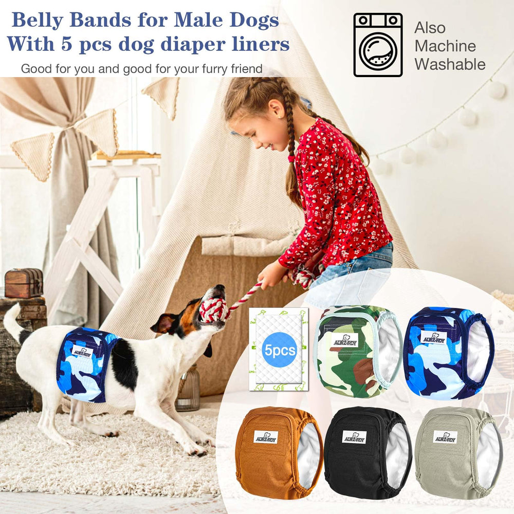 ALWZ-RDY dog diaper liner pack included for added absorbency.