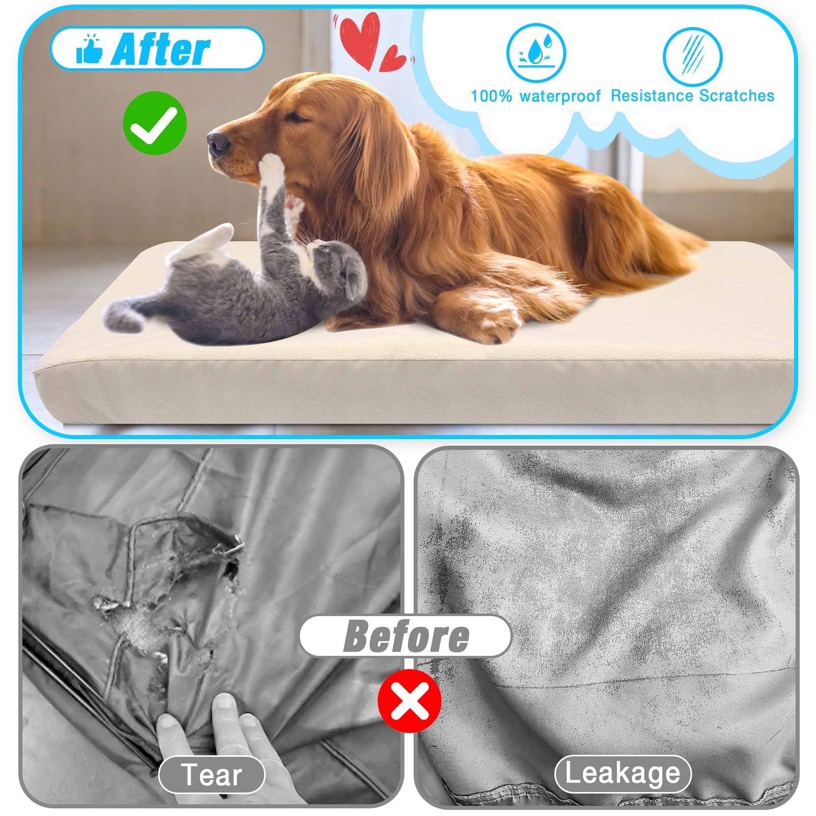 ALWZ-RDY washable durable dog bed cover withstands digging and washing