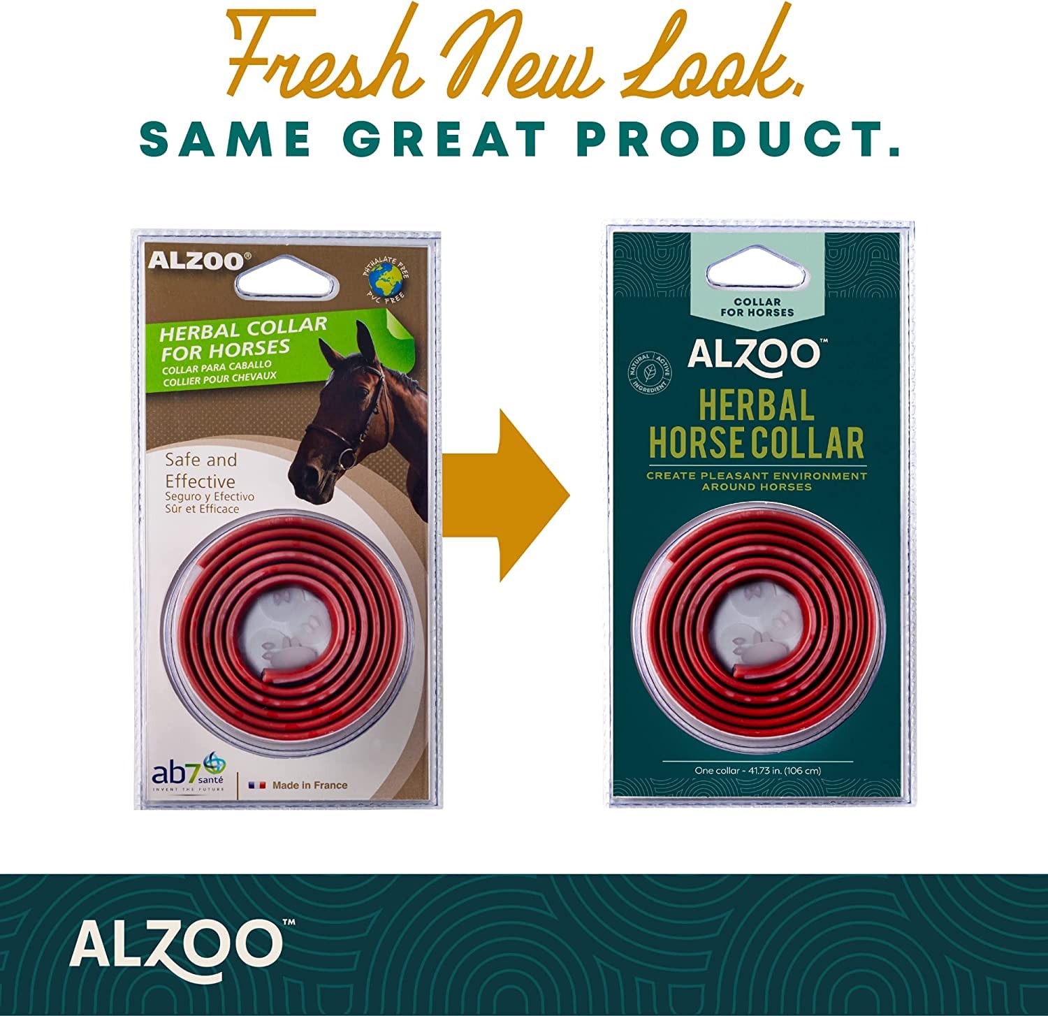 ALZOO Herbal Horse Collar on horse neck demonstrates secure, comfortable wear.