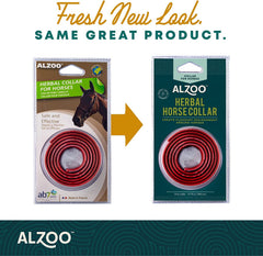 ALZOO Herbal Horse Collar on horse neck demonstrates secure, comfortable wear.