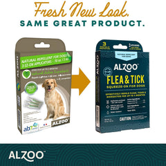 ALZOO plant-based-repellent cedarwood peppermint illustrates natural flea and tick defense.