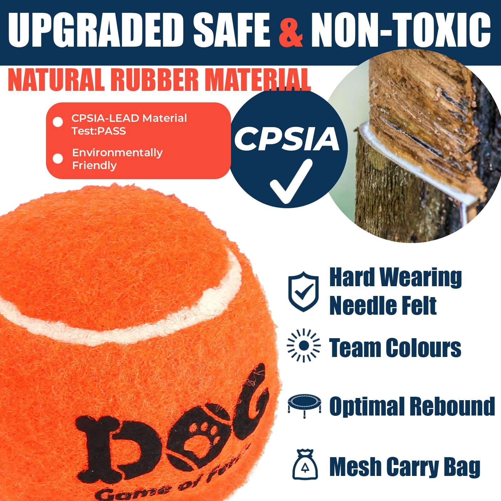 AMA SPORT orange dog tennis balls floating for water fetch and retrieval.